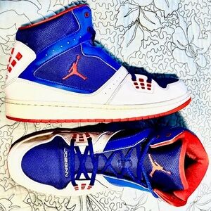 Auth. NIKE AIR JORDAN 1 FLIGHT 372704-408 New York Knicks Mid Top Sneakers Sz 13